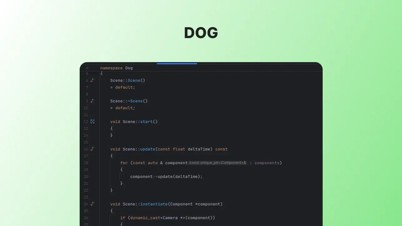 Cover image to show the Dog Engine project